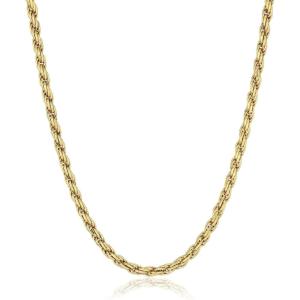 imageAmazon Essentials Sterling Silver Diamond Cut Rope Chain NecklaceYellow Gold