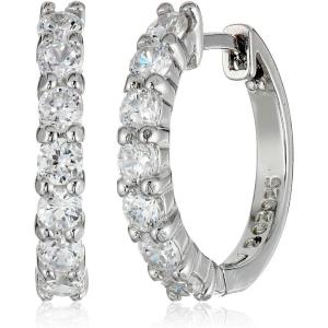 imageAmazon Essentials Sterling Silver Hinged Huggie Hoop EarringsSilver