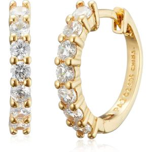 imageAmazon Essentials Sterling Silver Hinged Huggie Hoop EarringsYellow Gold