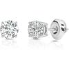 imageAmazon Essentials 025 to 1 Carat IGI Certified Solitaire Lab Grown Diamond Stud Earrings for Women in 14k Gold  4 Prong Round Cut GH Color VS1VS2 ClarityWhite Gold