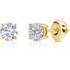 imageAmazon Essentials 025 to 1 Carat IGI Certified Solitaire Lab Grown Diamond Stud Earrings for Women in 14k Gold  4 Prong Round Cut GH Color VS1VS2 ClarityYellow Gold