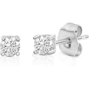 imageAmazon Essentials 025 to 1 Carat IGI Certified Solitaire Lab Grown Diamond Stud Earrings for Women in 14k Gold  4 Prong Round Cut GH Color VS1VS2 ClarityWhite Gold