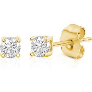 imageAmazon Essentials 025 to 1 Carat IGI Certified Solitaire Lab Grown Diamond Stud Earrings for Women in 14k Gold  4 Prong Round Cut GH Color VS1VS2 ClarityYellow Gold