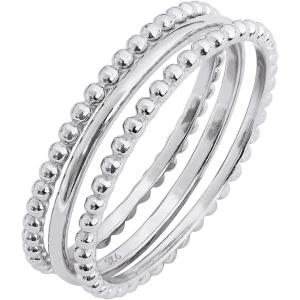 imageAmazon Essentials 14K Gold or Rhodium Plated Sterling Silver Stacking Ring Set of 3Rhodium