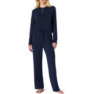 imageAmazon Essentials x Sofia Grainge Womens Long Sleeve Henley Pajama SetNavy