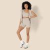 imageAmazon Essentials Womens Active FormFlex Buttery Soft High Waist Yoga Biker ShortsTaupe