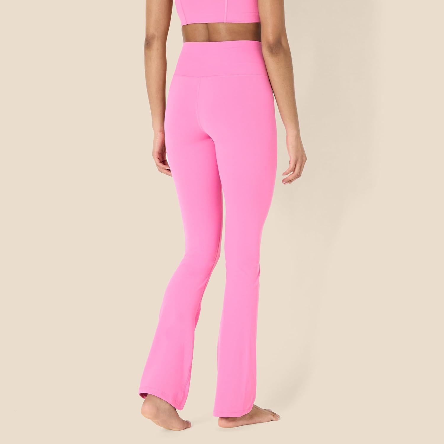 imageAmazon Essentials Womens Active FormFlex Buttery Soft High Waist Bootcut 315quot Inseam Full Length Yoga Pant LeggingsFlamingo Pink