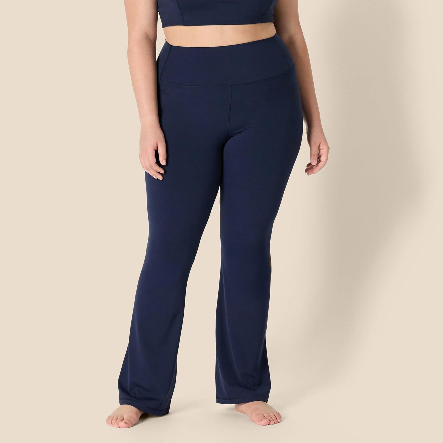 imageAmazon Essentials Womens Active FormFlex Buttery Soft High Waist Bootcut 315quot Inseam Full Length Yoga Pant LeggingsNavy