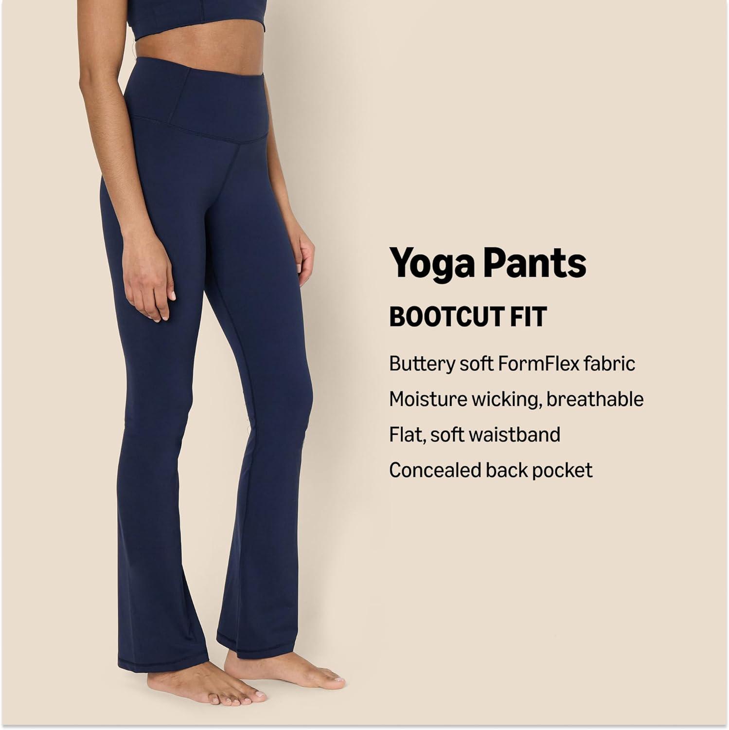 imageAmazon Essentials Womens Active FormFlex Buttery Soft High Waist Bootcut 315quot Inseam Full Length Yoga Pant LeggingsNavy