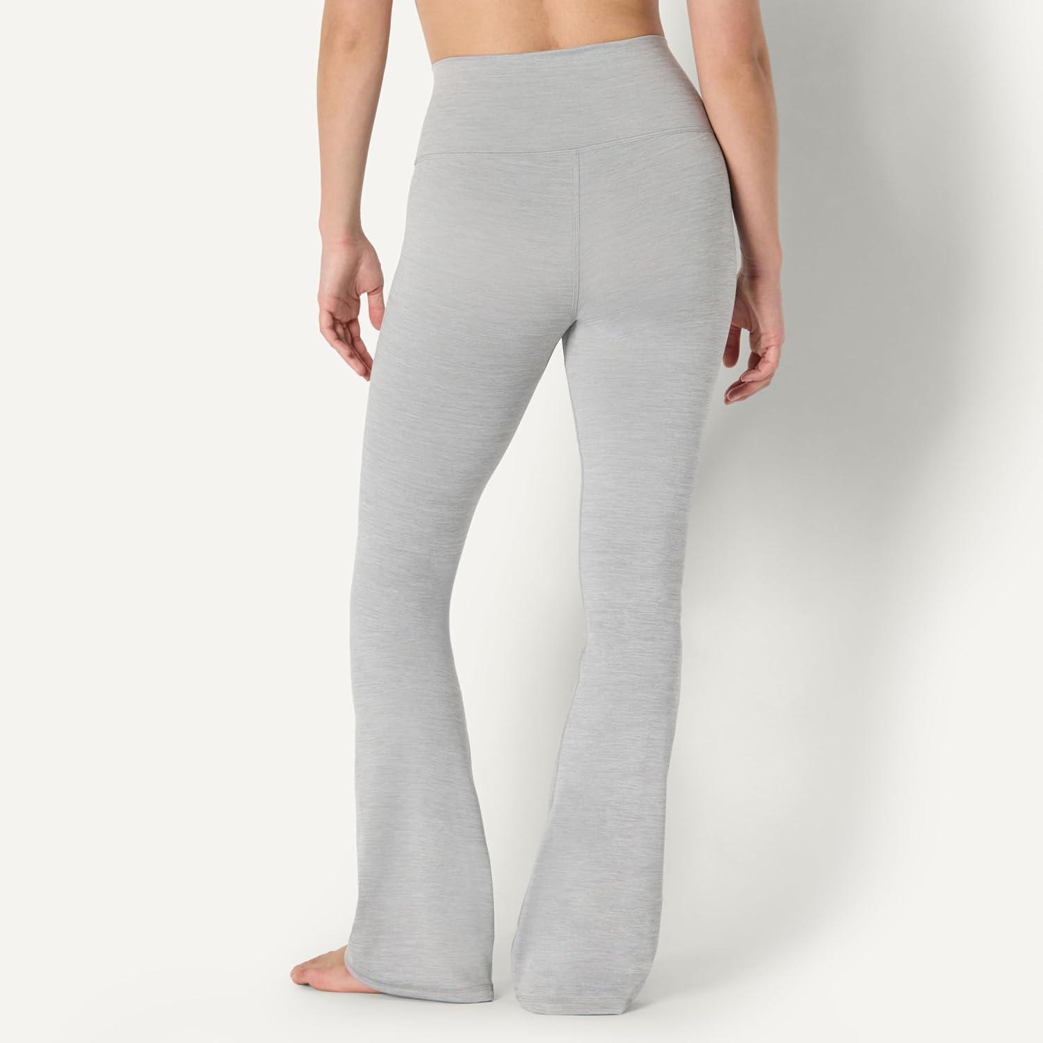 imageAmazon Essentials Womens Active FormFlex Buttery Soft High Waist Bootcut 315quot Inseam Full Length Yoga Pant LeggingsSpace Dye Grey