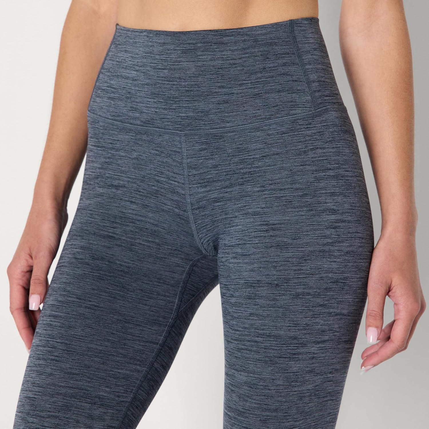 imageAmazon Essentials Womens Active FormFlex Buttery Soft High Waist Bootcut 315quot Inseam Full Length Yoga Pant LeggingsSpace Dye Slate