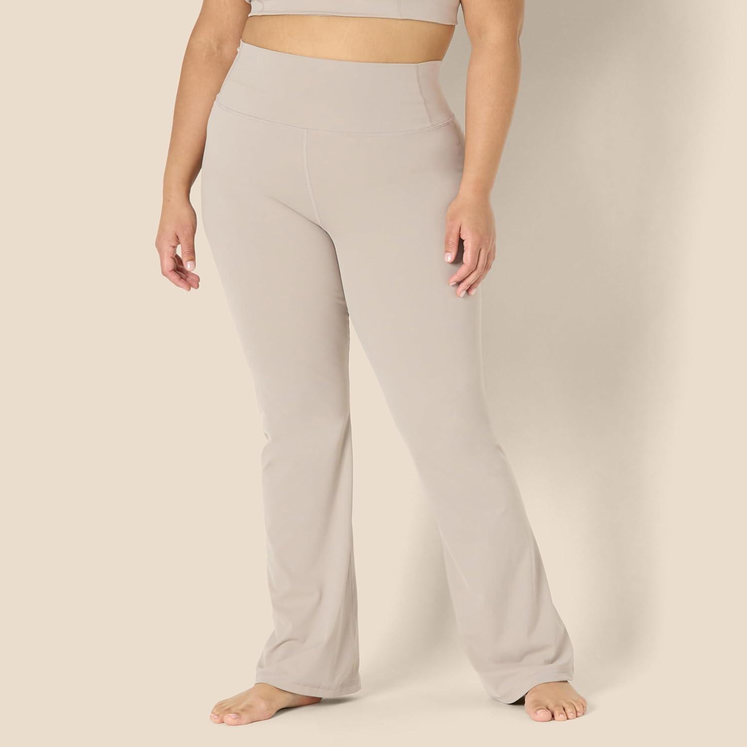 imageAmazon Essentials Womens Active FormFlex Buttery Soft High Waist Bootcut 315quot Inseam Full Length Yoga Pant LeggingsTaupe