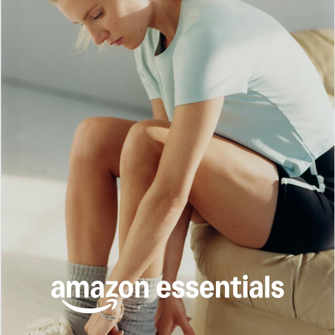 imageAmazon Essentials Womens Active Soft Cotton Crewneck Short Sleeve Yoga Workout Lightweight Cropped TShirtSlate Grey