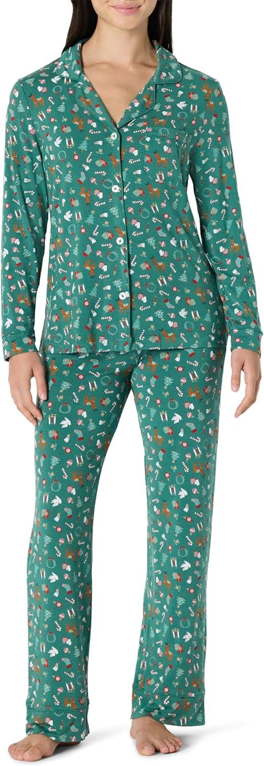 imageAmazon Essentials x Sofia Grainge Matching Holiday Family Pajama SetsDark Sage Green Holiday