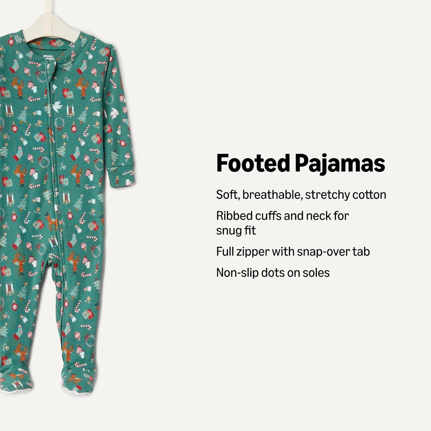 imageAmazon Essentials x Sofia Grainge Matching Holiday Family Pajama SetsDark Sage Green Holiday