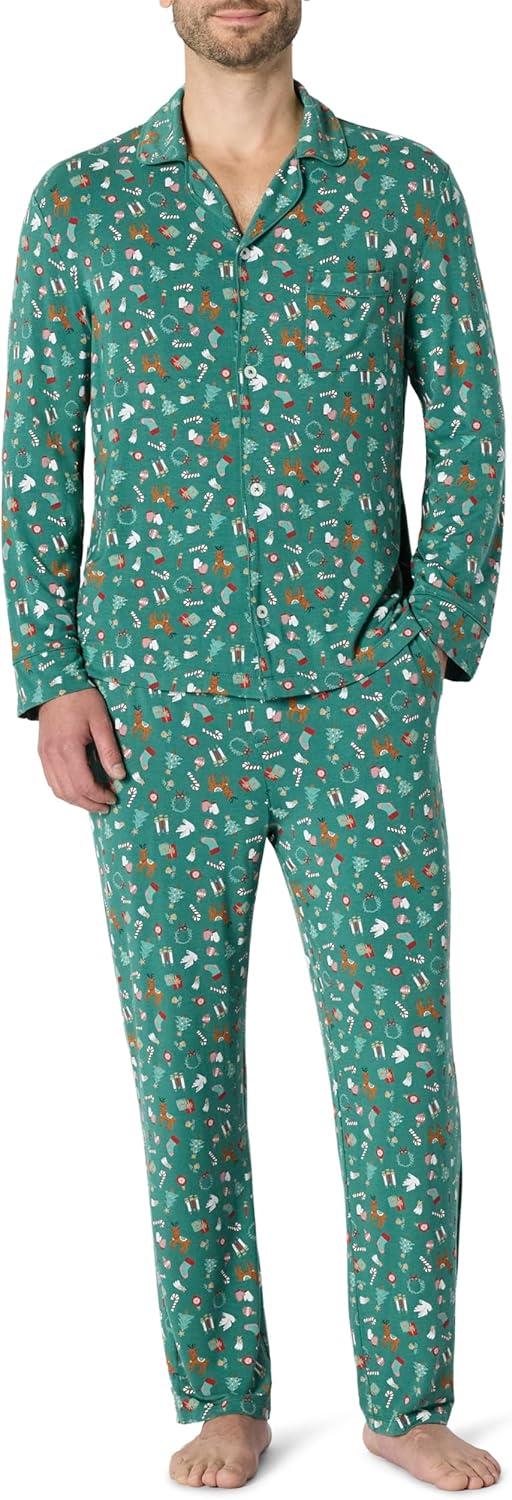 imageAmazon Essentials x Sofia Grainge Matching Holiday Family Pajama SetsDark Sage Green Holiday