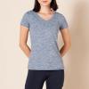 imageAmazon Essentials Womens Active Quick Dry Tech Stretch ShortSleeve VNeck TShirt Available in Plus Size Pack of 2Black HeatherNavy Heather