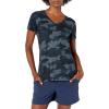 imageAmazon Essentials Womens Active Quick Dry Tech Stretch ShortSleeve VNeck TShirt Available in Plus Size Pack of 2BlackNavy Camo