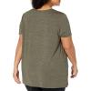 imageAmazon Essentials Womens Active Quick Dry Tech Stretch ShortSleeve VNeck TShirt Available in Plus Size Pack of 2BlackOlive Space Dye
