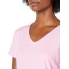 imageAmazon Essentials Womens Active Quick Dry Tech Stretch ShortSleeve VNeck TShirt Available in Plus Size Pack of 2Grey Space DyeLight Pink