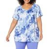 imageAmazon Essentials Womens Active Quick Dry Tech Stretch ShortSleeve VNeck TShirt Available in Plus Size Pack of 2NavyWhite Tie Dye
