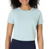 imageAmazon Essentials Womens Active Soft Cotton Crewneck Short Sleeve Yoga Workout Lightweight Cropped TShirtLight Blue