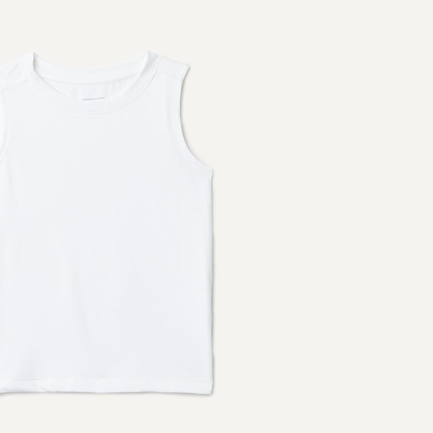 imageAmazon Essentials Boys Tech Stretch Tank TopWhite