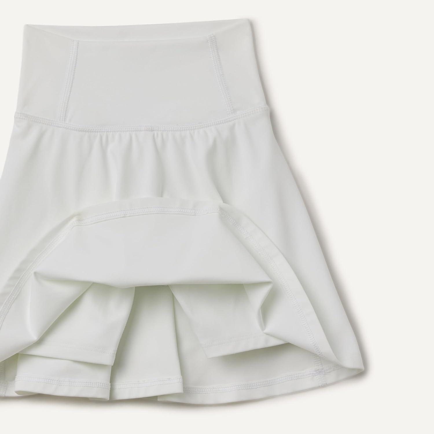 imageAmazon Essentials Girls Active FormFlex Buttery Soft Athletic Golf Tennis Skort with Builtin ShortsWhite