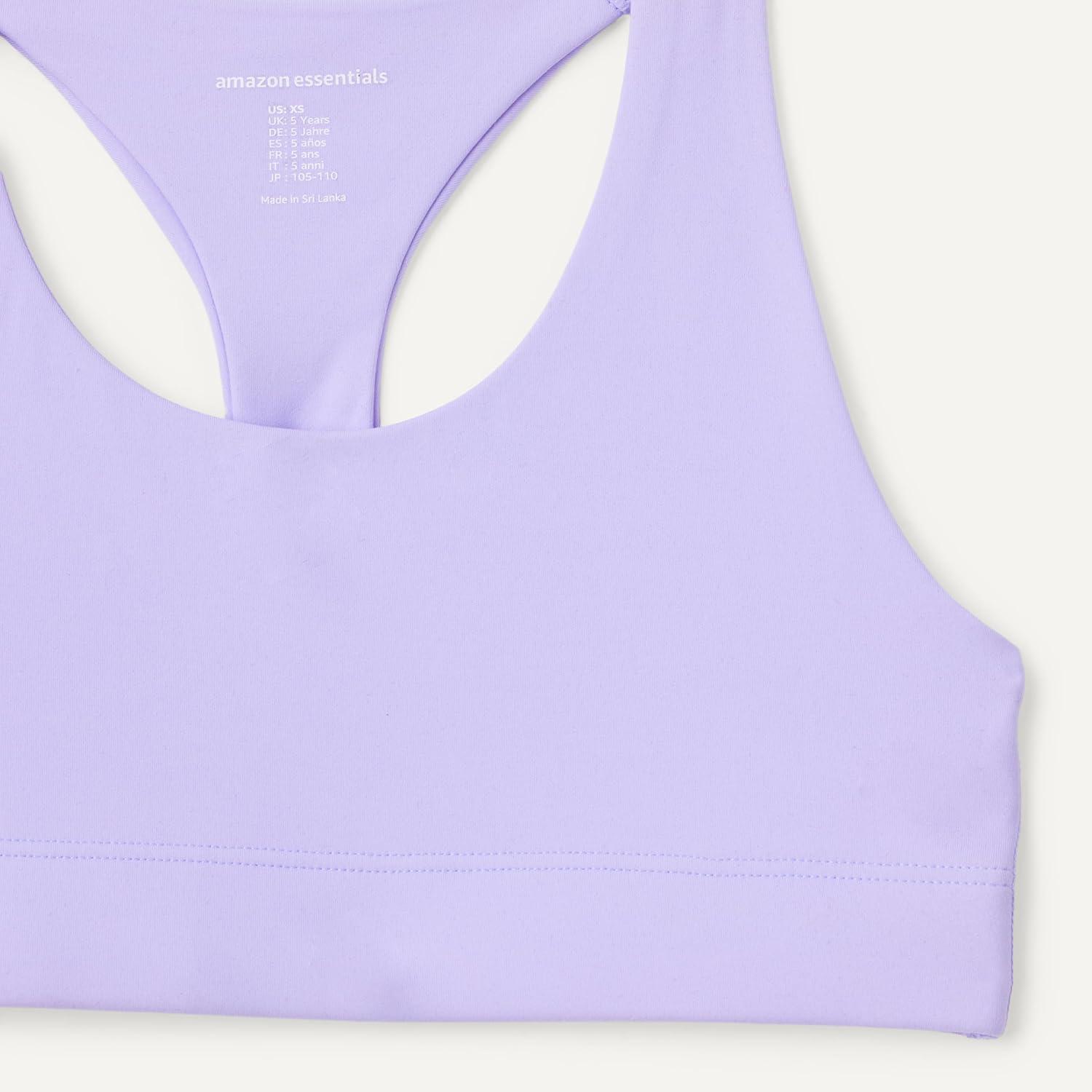 imageAmazon Essentials Girls Active Total Train Racerback Gym Workout Training Sports BraLavender