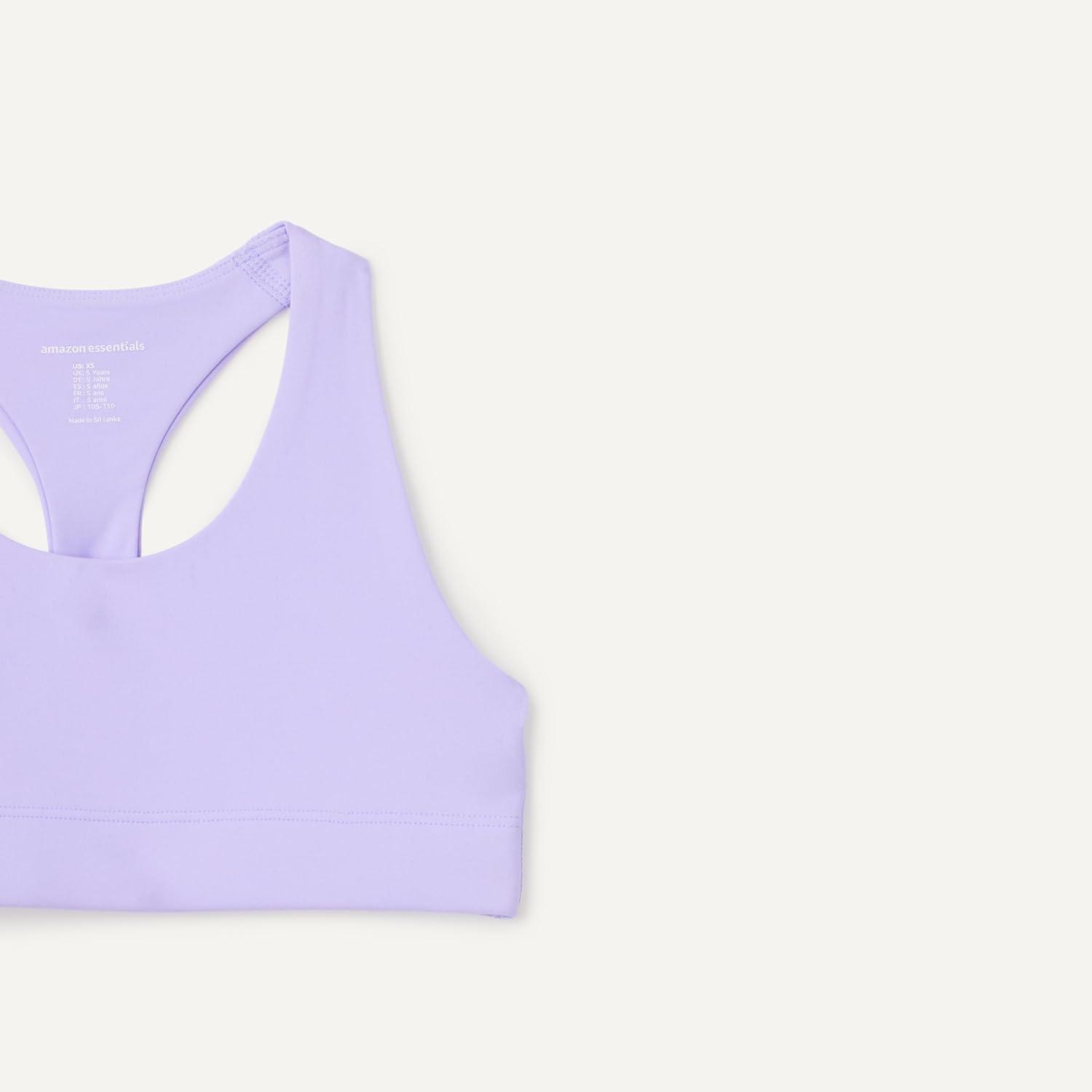 imageAmazon Essentials Girls Active Total Train Racerback Gym Workout Training Sports BraLavender