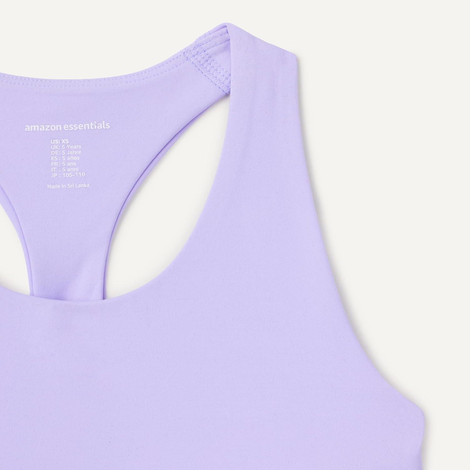 imageAmazon Essentials Girls Active Total Train Racerback Gym Workout Training Sports BraLavender