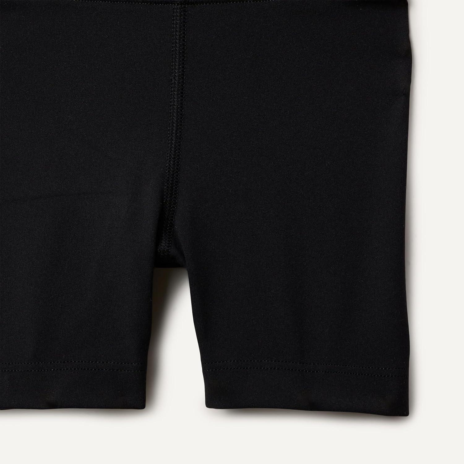 imageAmazon Essentials Girls Gymnastics Buttery Soft FormFlex Tank Unitard Leotard with ShortsBlack