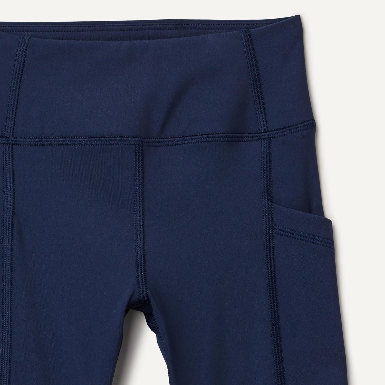 imageAmazon Essentials Girls Total Train Dance Workout High Waist Full Length Athletic Leggings with PocketsNavy