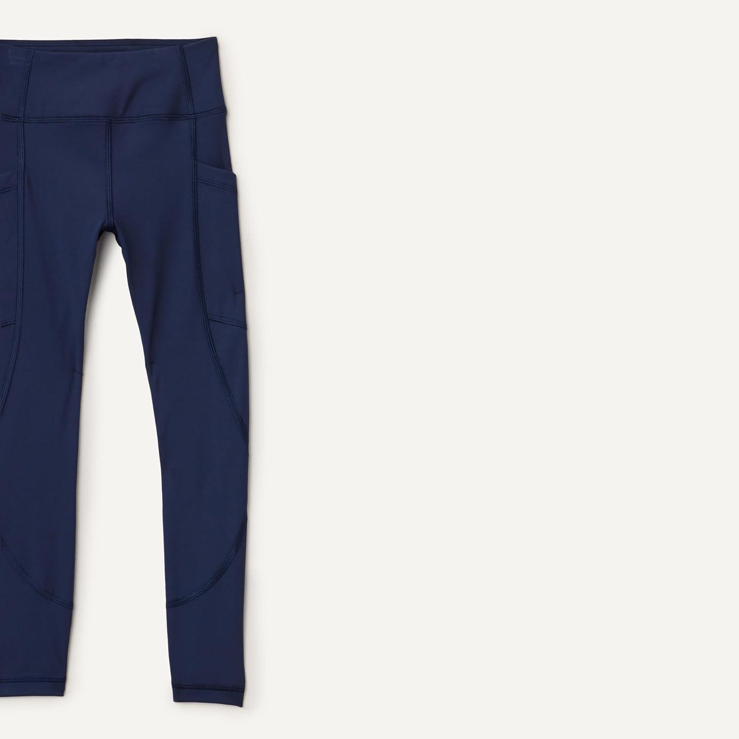 imageAmazon Essentials Girls Total Train Dance Workout High Waist Full Length Athletic Leggings with PocketsNavy