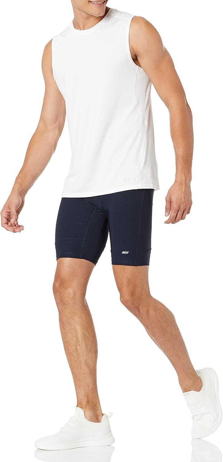 imageAmazon Essentials Mens Active Quick Dry Tech Stretch Lightweight Sleeveless Muscle Shirt MultipacksBright White