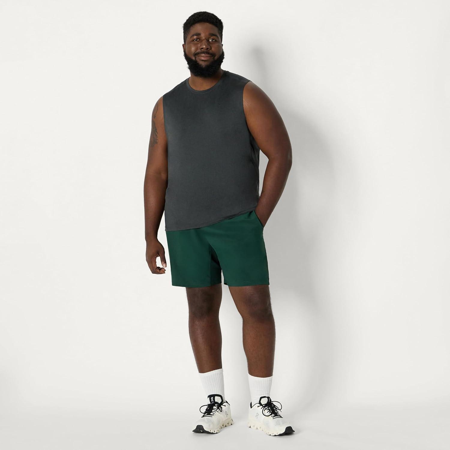 imageAmazon Essentials Mens Active Quick Dry Tech Stretch Lightweight Sleeveless Muscle Shirt MultipacksHeather GraphiteHenna