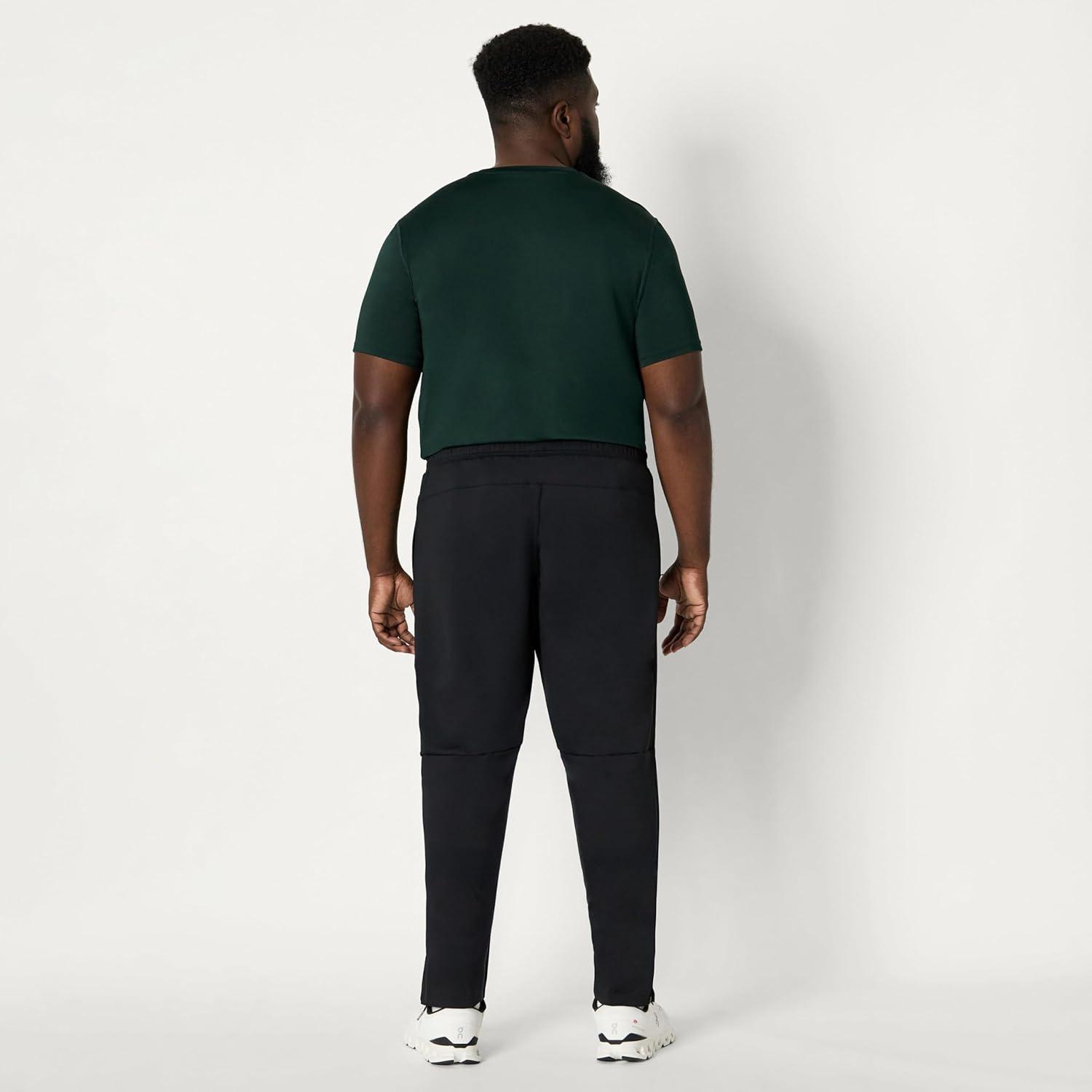 imageAmazon Essentials Mens Athletic Performance Stretch Knit Gym Ankle Length Tapered Training PantBlack