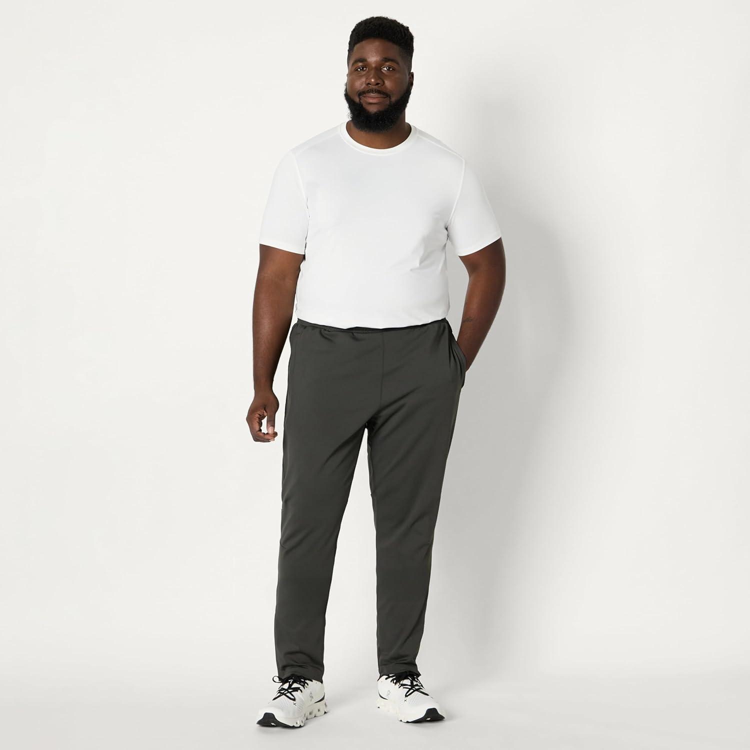 imageAmazon Essentials Mens Athletic Performance Stretch Knit Gym Ankle Length Tapered Training PantCharcoal