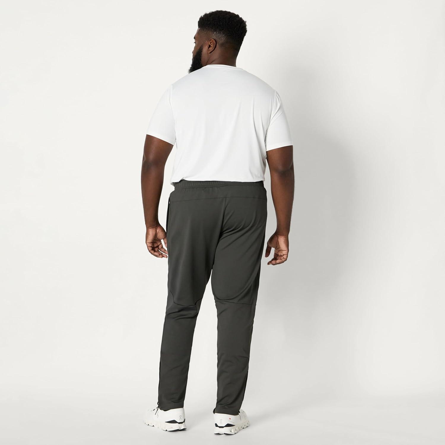 imageAmazon Essentials Mens Athletic Performance Stretch Knit Gym Ankle Length Tapered Training PantCharcoal