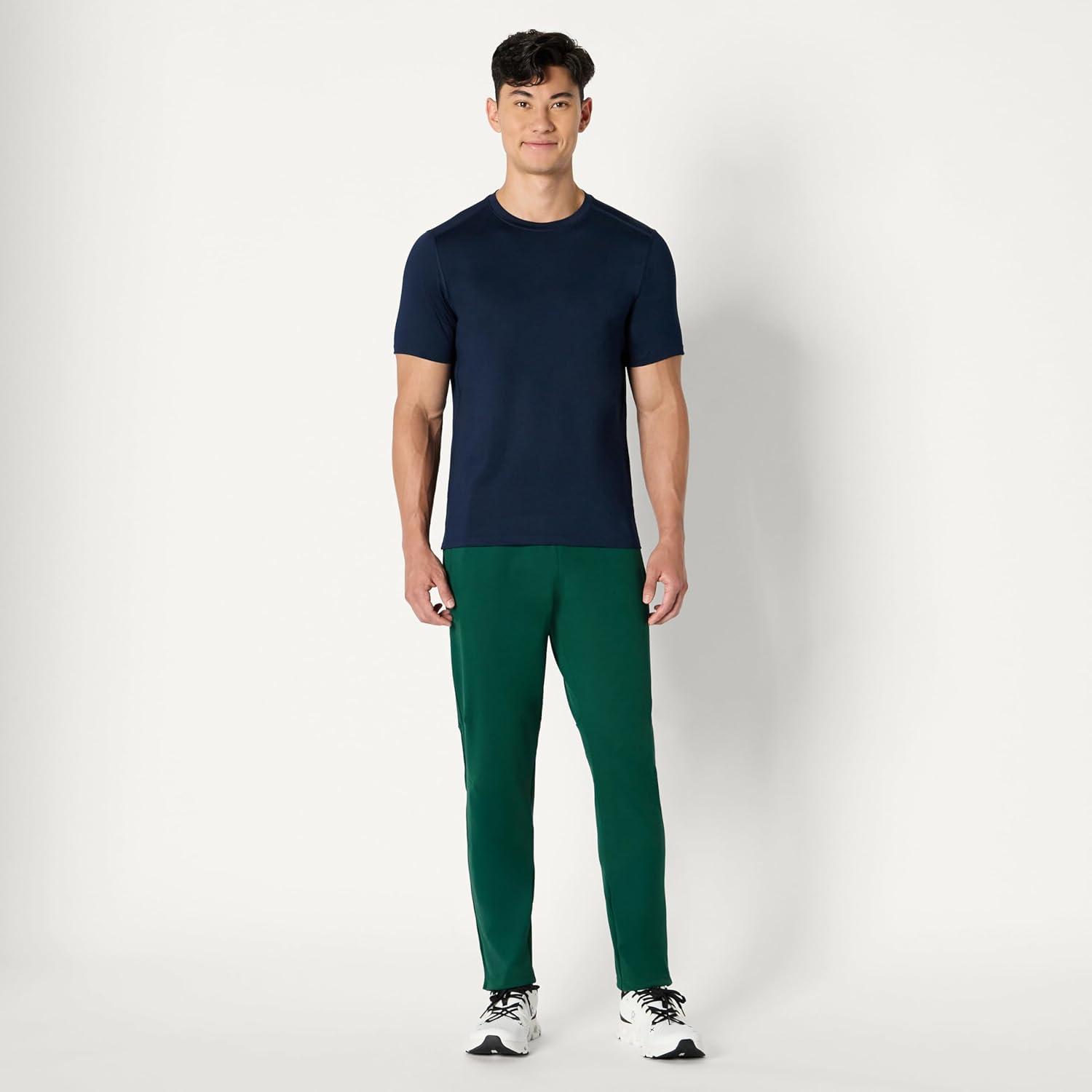 imageAmazon Essentials Mens Athletic Performance Stretch Knit Gym Ankle Length Tapered Training PantDark Green