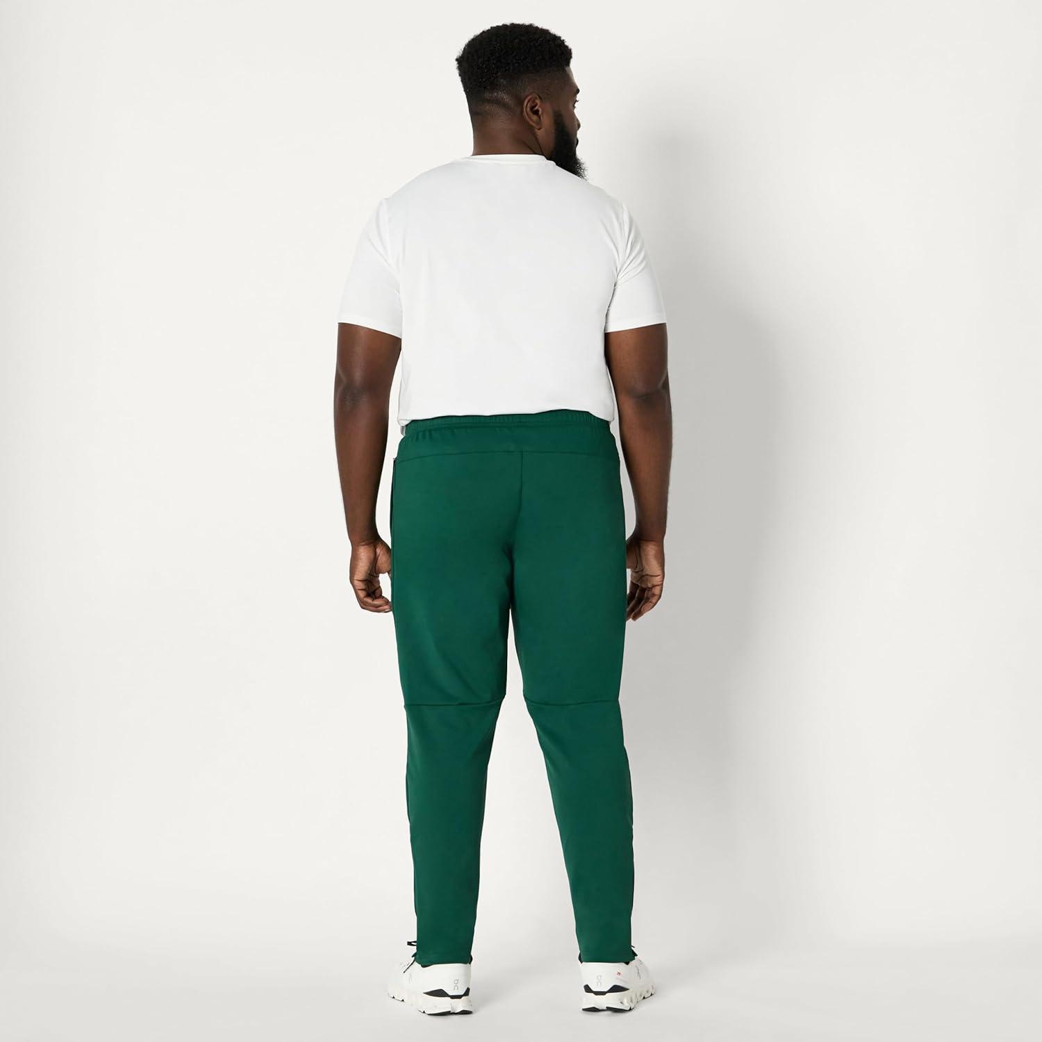 imageAmazon Essentials Mens Athletic Performance Stretch Knit Gym Ankle Length Tapered Training PantDark Green