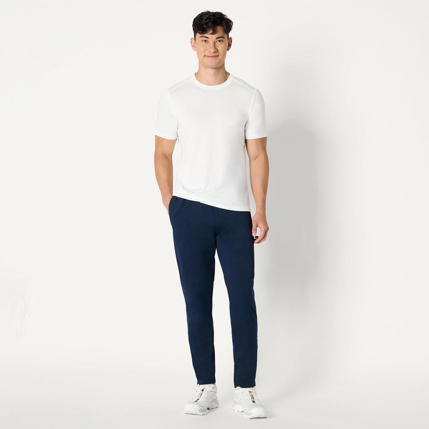 imageAmazon Essentials Mens Athletic Performance Stretch Knit Gym Ankle Length Tapered Training PantNavy