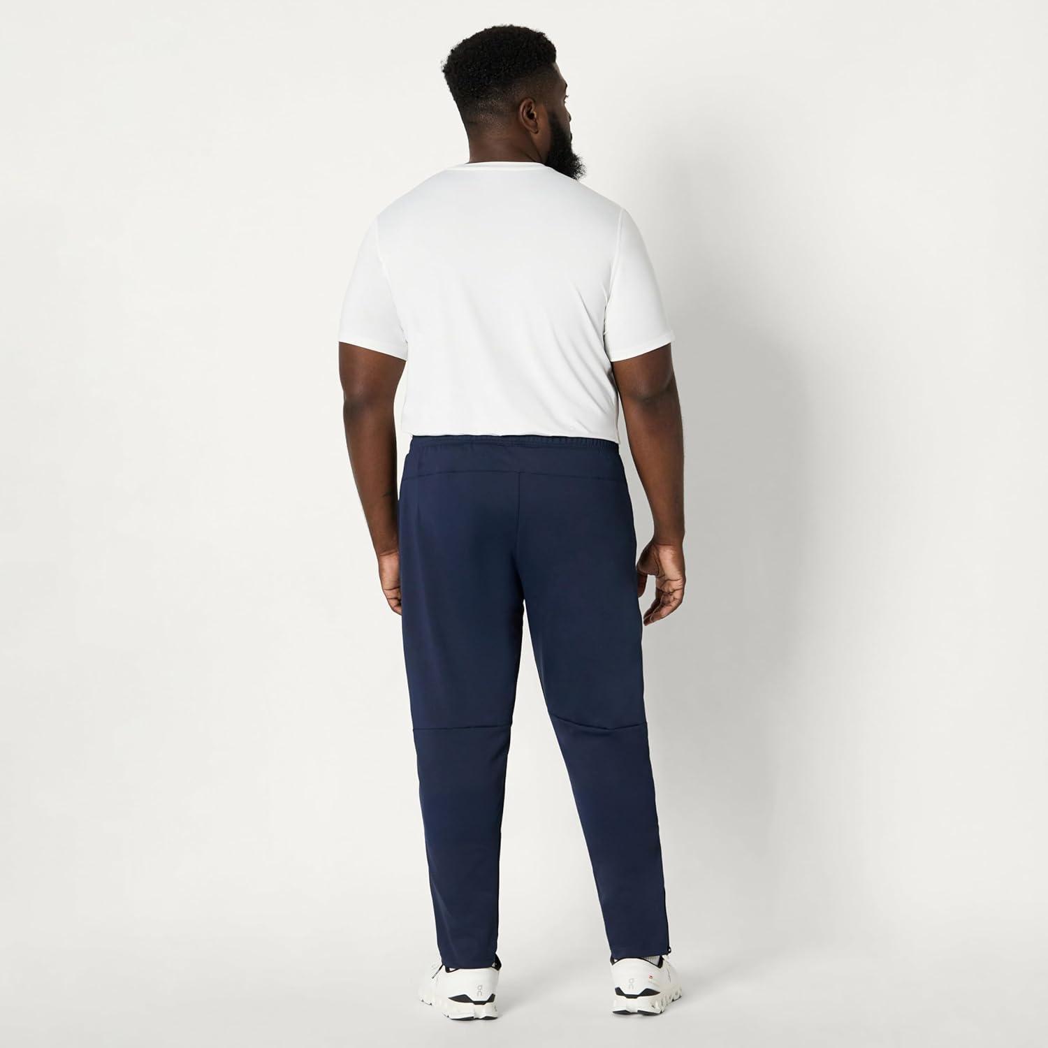 imageAmazon Essentials Mens Athletic Performance Stretch Knit Gym Ankle Length Tapered Training PantNavy