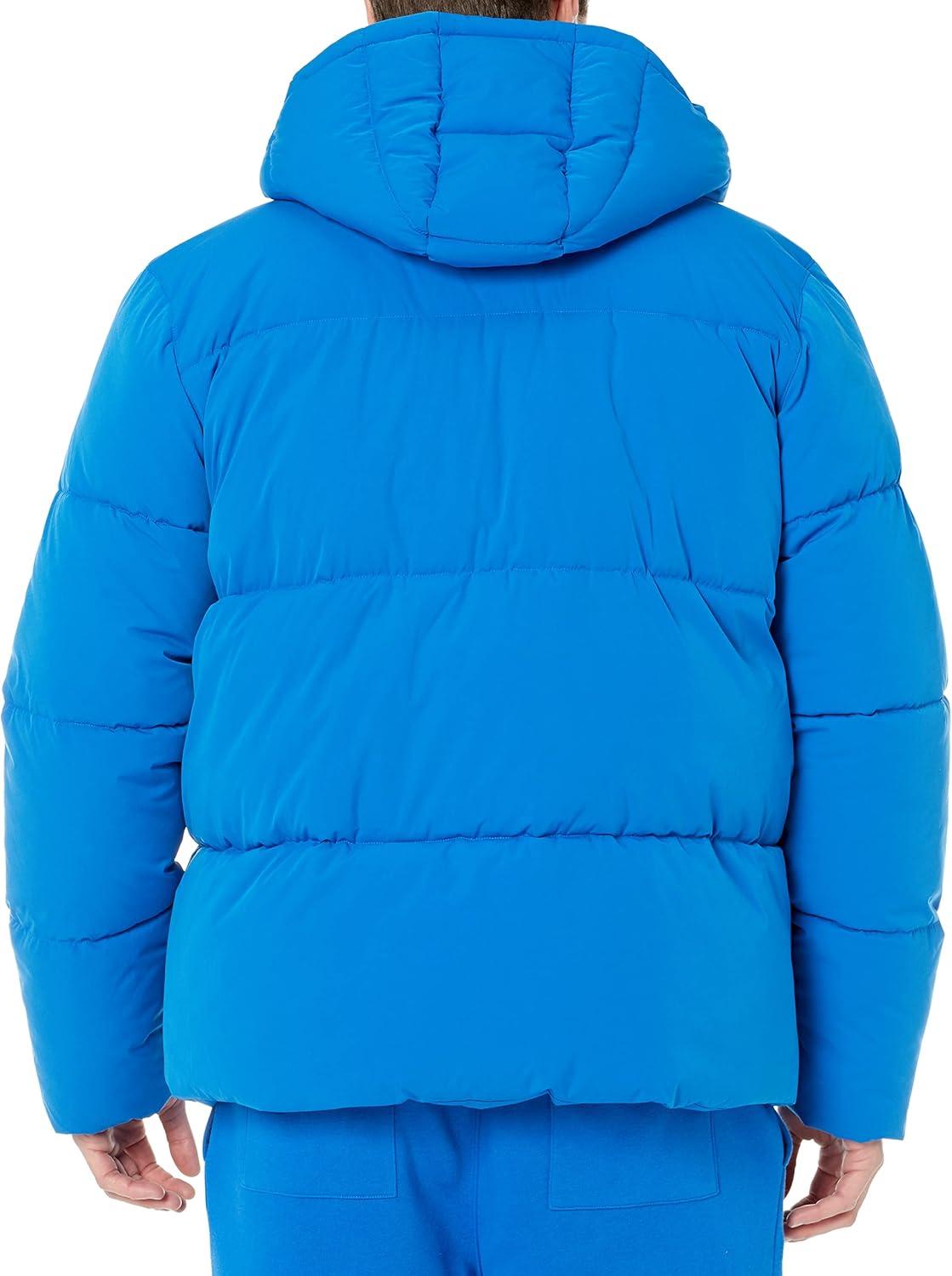 imageAmazon Essentials Mens MidLength Hooded Puffer Coat Available in Big ampamp TallBright Blue