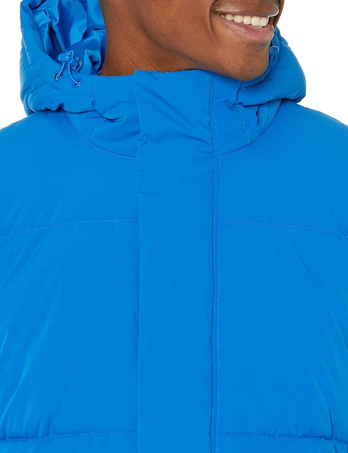 imageAmazon Essentials Mens MidLength Hooded Puffer Coat Available in Big ampamp TallBright Blue