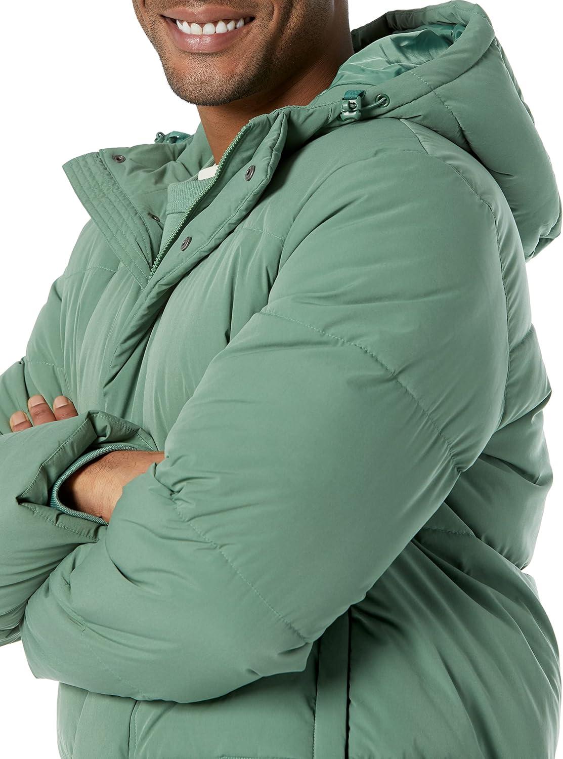 imageAmazon Essentials Mens MidLength Hooded Puffer Coat Available in Big ampamp TallSage Green