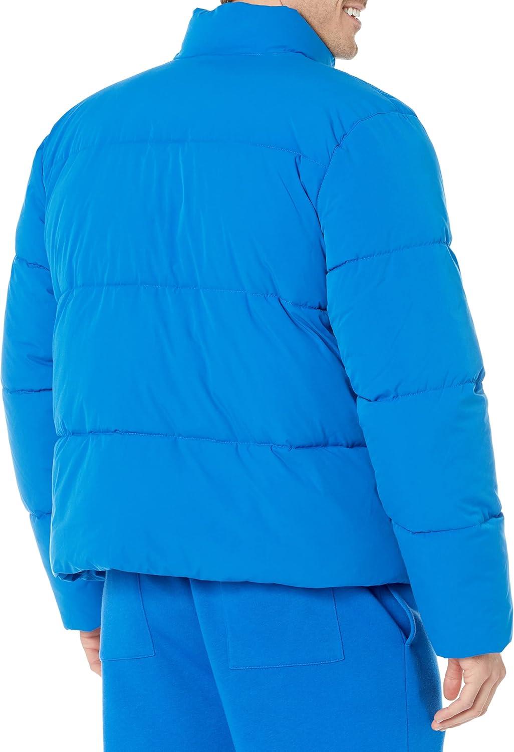 imageAmazon Essentials Mens Mock Neck Heavyweight Puffer Coat Available in Big ampamp TallBright Blue