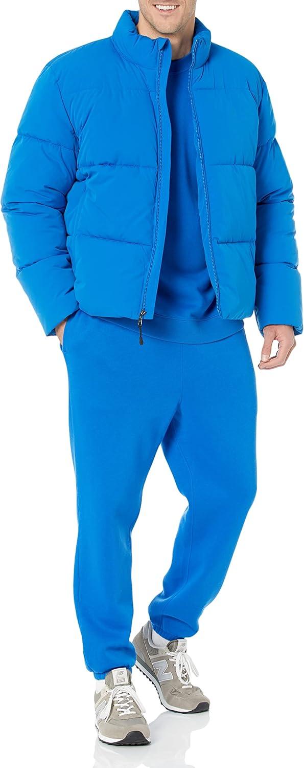 imageAmazon Essentials Mens Mock Neck Heavyweight Puffer Coat Available in Big ampamp TallBright Blue