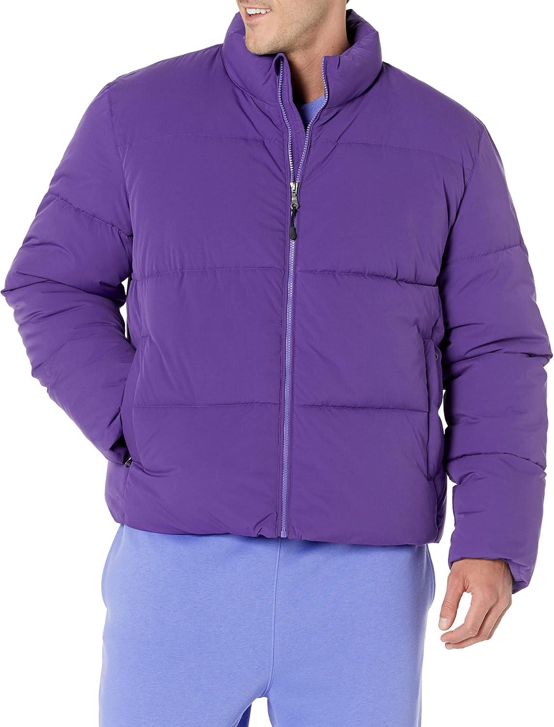 imageAmazon Essentials Mens Mock Neck Heavyweight Puffer Coat Available in Big ampamp TallPurple