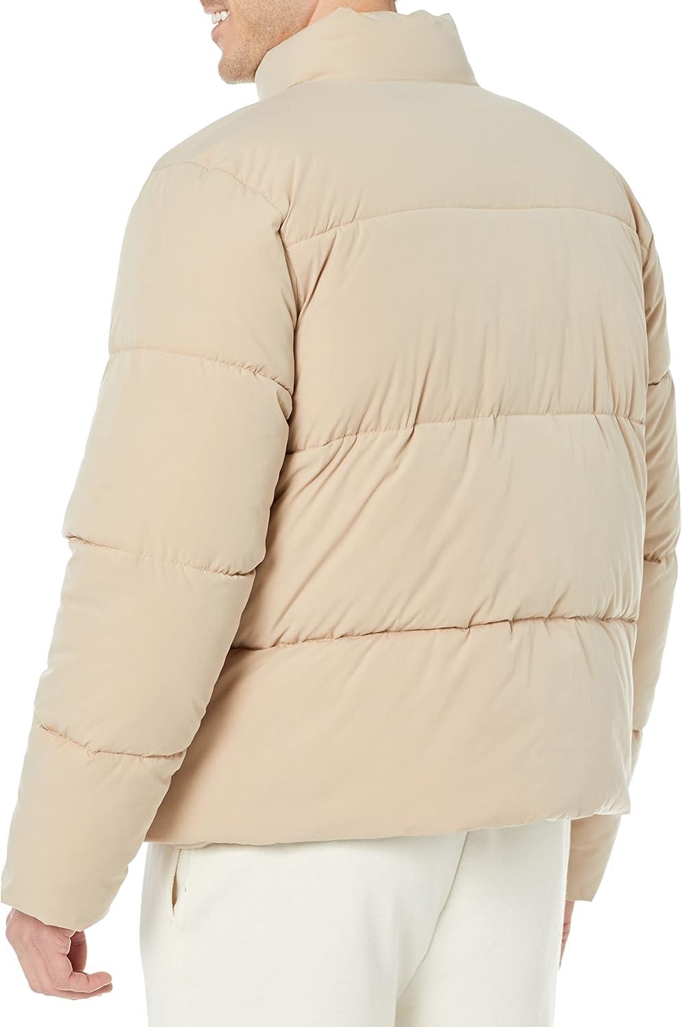 imageAmazon Essentials Mens Mock Neck Heavyweight Puffer Coat Available in Big ampamp TallTan
